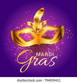 Illustration Of Mardi Gras Party Poster Or Banner Background.