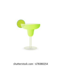 Illustration of a margarita drink isolated on a white background.