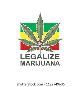 Illustration Marijuana Cannabis Leaf On Rastafarian Stock Vector ...