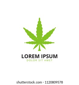 Illustration of marijuana leaf logo template vector