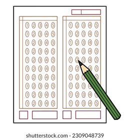 Illustration of Mark Sheets and Pencils