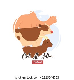 Illustration of a market used to sell sacrificial animals vector design