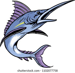 Illustration of a Marlin fish. 