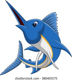 illustration of marlin fish cartoon 