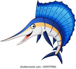 Illustration of marlin fish cartoon
