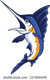 illustration a marlin fish vector
