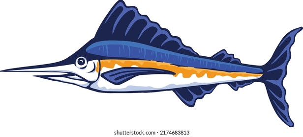 illustration a marlin fish vector art