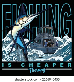 illustration marlin swordfish fishing fisherman fish vector  sport largemouth graphic Design   
