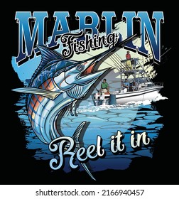 illustration marlin swordfish fishing fisherman fish vector  sport largemouth graphic Design   
