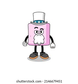 Illustration of marshmallow cartoon with i want you gesture , character design