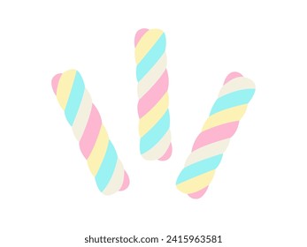 Illustration of marshmallow stick candy.