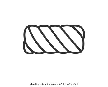 Illustration of marshmallow stick icon (line drawing).