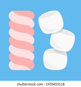 Illustration of Marshmallow vector with flat style