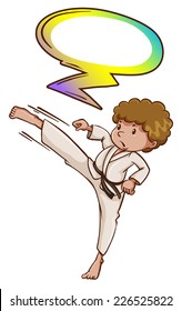 Illustration of a martial arts expert with an empty callout on a white background 