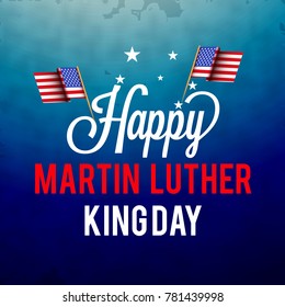 Illustration Of Martin Luther King Day Typography Background.