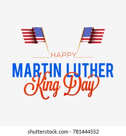 Illustration Of Martin Luther King Day Typography Background.