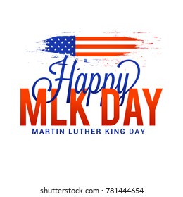 Illustration Of Martin Luther King Day Typography Background.