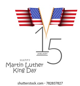 Illustration Of Martin Luther King Day Typography Background.
