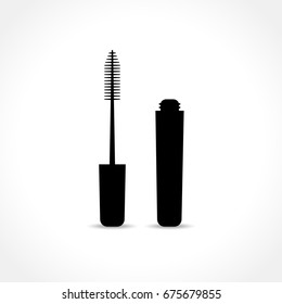 Illustration of mascara brush icon on white background