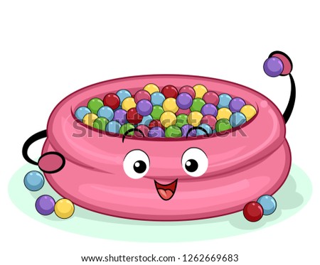 Illustration of a Mascot Ball Pit Full of Balls