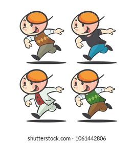 Illustration mascot business man with outfit