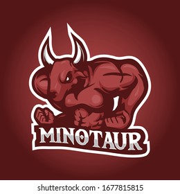 illustration mascot design about minotaur 