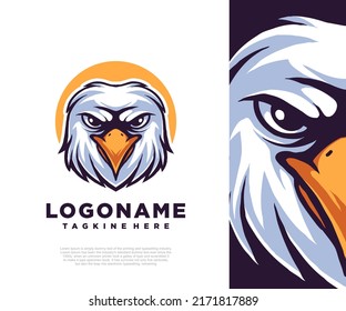 Illustration of mascot eagle logo template.