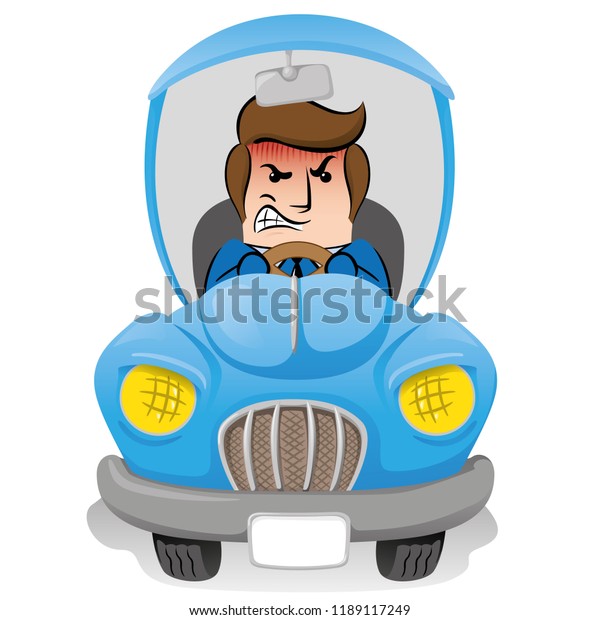 Illustration of mascot executive\
person with social, nervous, brave clothing while driving a car.\
Ideal for catalogs, information and institutional\
material