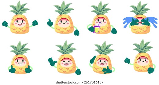 Illustration Mascot pineapple vector packs