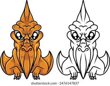 Illustration mascot pterosaurs vector art 