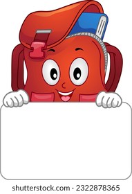 Illustration der Mascot-Schultasche mit weißem Buchholzbrett