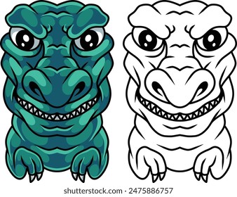 Illustration mascot trex vector art