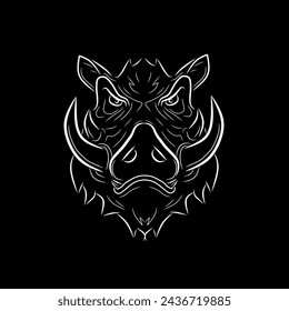 Illustration of the mascot's head in the shape of a wild boar