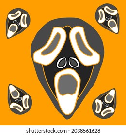 an illustration of a mask character for a Halloween event