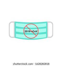 
Illustration of a mask for the corona virus /2019-nCoV, Design of vector mask blocking viruses on white background