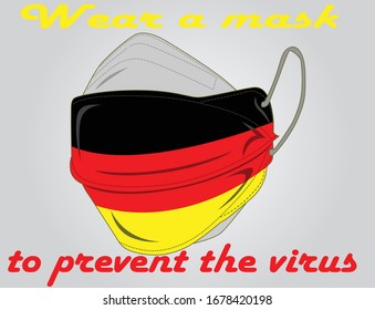 illustration mask with the Germany flag