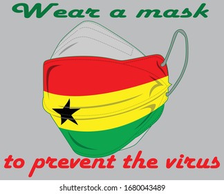 illustration mask with on Ghana flag