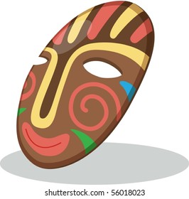 Illustration einer Maske auf weißem Hintergrund