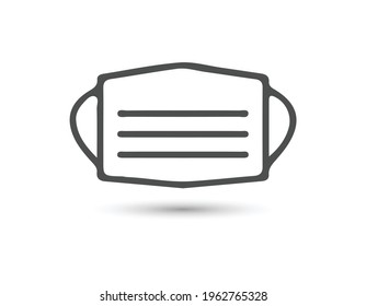 Icono del vector de máscara de ilustración Gráfico en blanco y negro