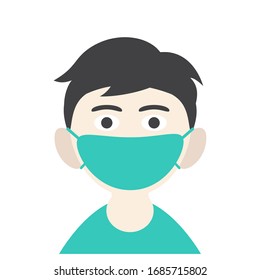 Illustration masking man for protection from the virus