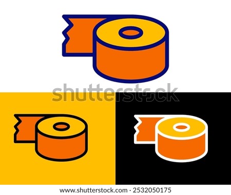 Illustration of masking tape Commonly used for creating sharp paint lines, labeling, and bundling, easy to tear adhesive tape made from thin paper, designed to protect surfaces during painting