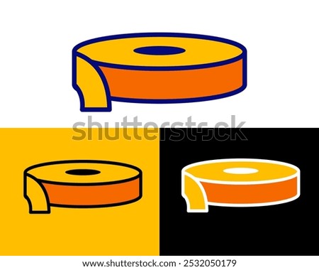 Illustration of masking tape Commonly used for creating sharp paint lines, labeling, and bundling, easy to tear adhesive tape made from thin paper, designed to protect surfaces during painting