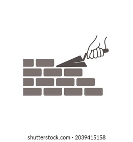 illustration for mason services or bricklayer worker.