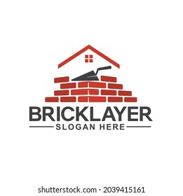 illustration for mason services or bricklayer worker.