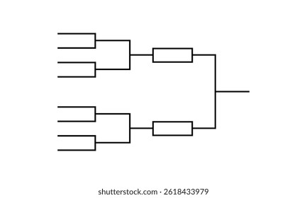 Illustration of match schedule playoff in tournament on white background. final stage. match tournament.