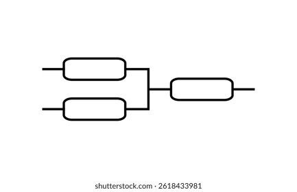 Illustration of match schedule playoff in tournament on white background. final stage. match tournament.
