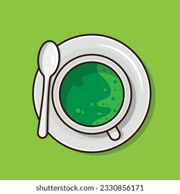 The Illustration of Matcha Tea