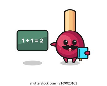 Illustration of matches character as a teacher , cute style design for t shirt, sticker, logo element