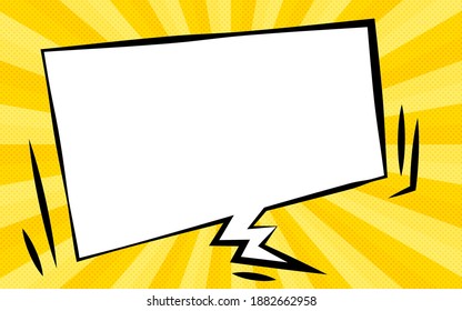 Material de ilustración: Estilo cómico americano, globos pop y fondo de puntos y líneas concentradas