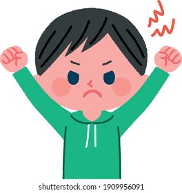 Illustration material of angry boy